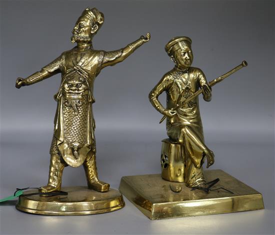 Two Oriental brass Eastern figures